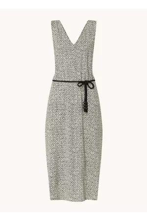 Expresso Dames Geprinte jurken - All over black white print v-n