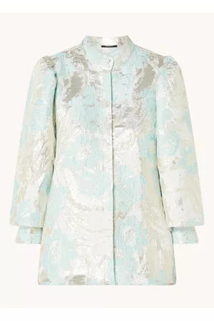 Bruuns Bazaar Dames Geprinte Blouses - Xylobium Lica blouse met jacquard dessin en pofmouw