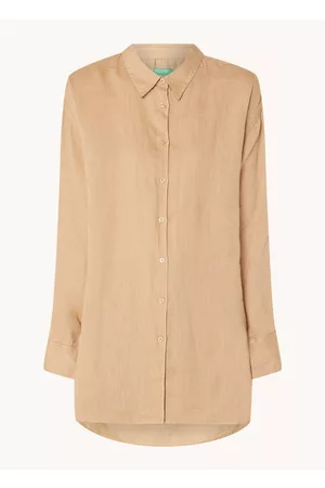 Benetton Dames Blouses - Blouse van linnen met zijsplit