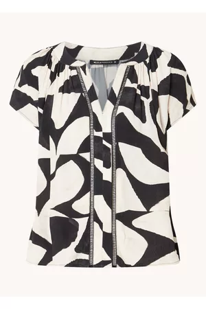 Expresso Dames Geprinte Overhemden - All over printed top black & w
