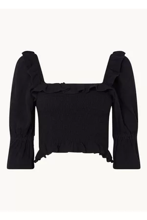 Seafolly Dames Strandmode - Beach Edit strandtop met smockwerk en volant