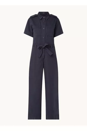Denham Dames Playsuits - Wide fit jumpsuit met strikceintuur en steekzakken
