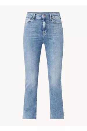 7 for all Mankind Dames Flared Jeans - HW Slim Kick high waist cropped flared jeans met gerafelde zoom