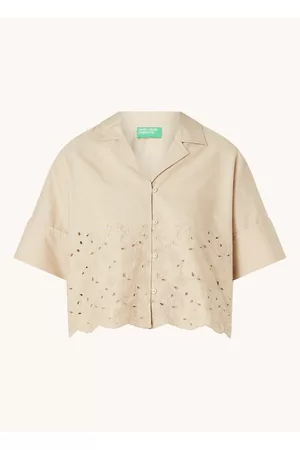 Benetton Dames Cropped Blouses - Cropped blouse met broderie