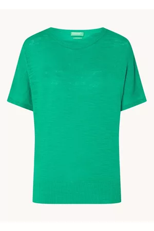 Benetton Dames T-shirts - T-shirt in linnenblend met vleermuismouwen