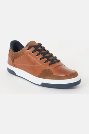 Dune Thorin sneaker van leer met suède details