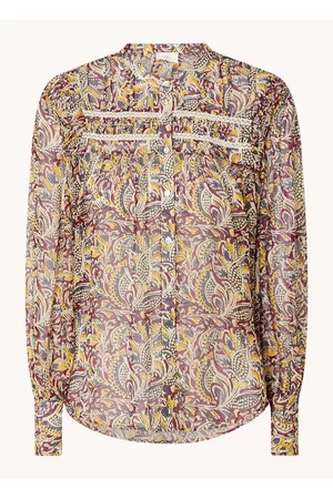 Aaiko Dames Geprinte Blouses - Daimy Oriental semi-transparante blouse met bloemenprint