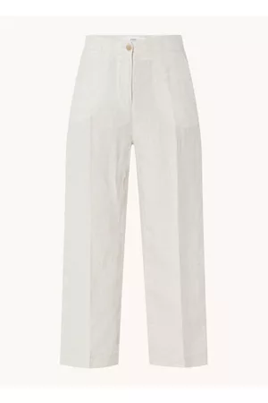 Brax Dames Culottes - Maine high waist wide fit cropped pantalon van linnen