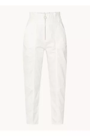 Bash High waist broek met halve rits en opgestikte zakken