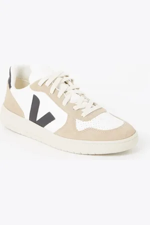 Veja V-10 sneaker van leer met suède details