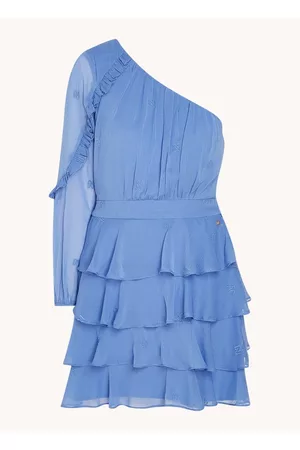 NIKKIE. Dames Asymmetrische jurken - Samantha semi-transparante one shoulder mini jurk