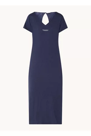 penn ink Dames Geprinte jurken - Midi T-shirt jurk met logoprint