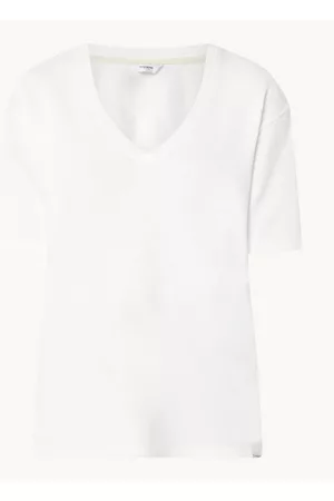 penn ink Dames Geprinte Overhemden - T-shirt van sweatstof met V-hals en backprint