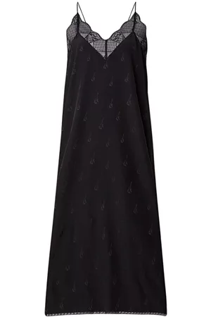 Zadig & Voltaire Dames Midi jurken - Risty midi jurk van zijde met details van kant