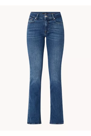 7 for all Mankind Dames Slim - Slim illusion mid waist bootcut jeans met medium wassing