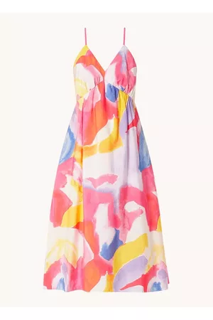 French Connection Dames Geprinte jurken - Isadora Faron maxi jurk met print en spaghettibandjes