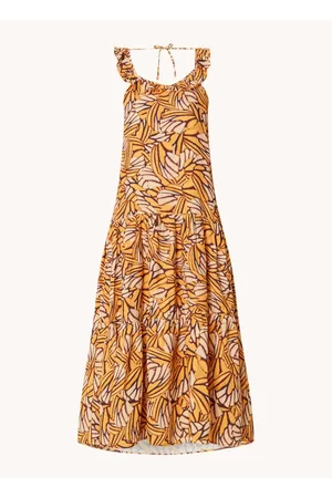 Aaiko Dames Geprinte jurken - Clairy maxi jurk met print en ruches