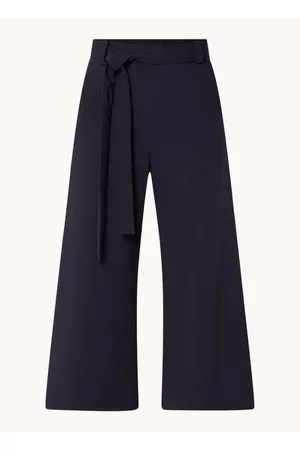 French Connection Dames Culottes - High waist wide fit culotte met strikceintuur