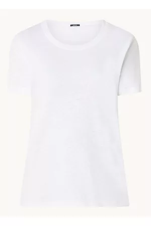 Denham Dames T-shirts - Emma t-shirt in linnenblend met ronde hals