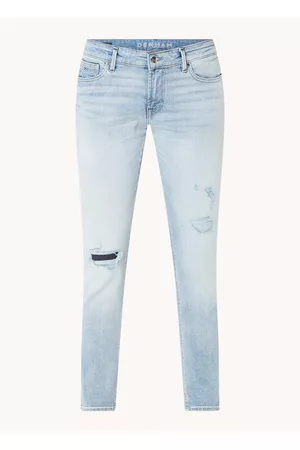 Denham Dames Slim - Monroe mid waist slim fit jeans met ripped details