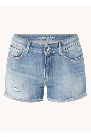 Denham Dames Denim Shorts - Monroe low waist straight fit korte broek van denim