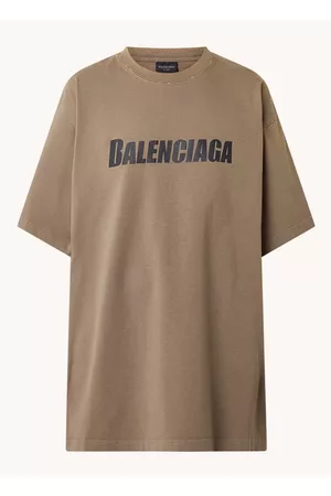 Balenciaga Dames Geprinte Overhemden - Caps oversized T-shirt met logoprint
