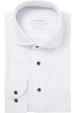 Profuomo Heren Regular Fit Overhemden - Regular fit overhemd met cut away kraag