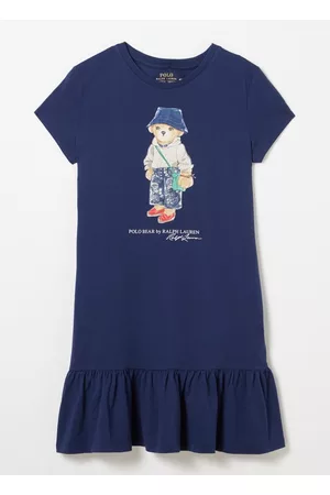 Ralph Lauren Kinderen Geprinte jurken - Bear midi jurk met logoprint