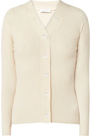 Sandro Ribgebreid vest in zijdeblend met v-hals