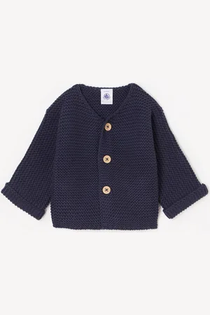 Petit Bateau Grofgebreid vest met ronde hals