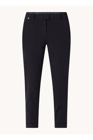 HUGO BOSS Tobaluka mid waist slim fit cropped pantalon van travelstof