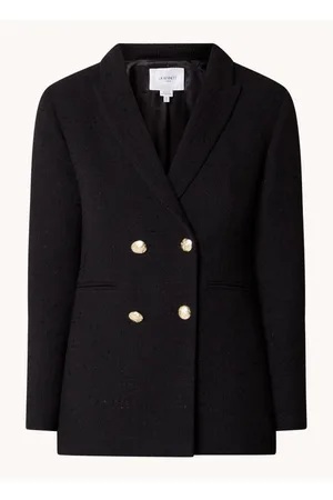 L.K. Bennett Mariner double-breasted blazer met tweed-look