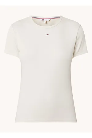 Tommy Hilfiger T-shirt met ribstructuur en logoborduring