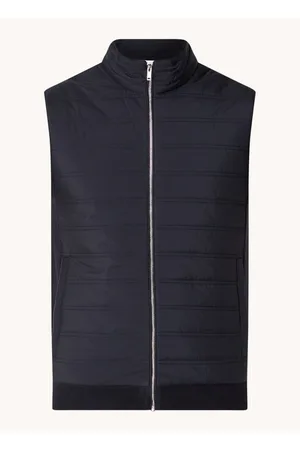 Reiss William fijngebreide gilet in wolblend met gewatteerd voorpand