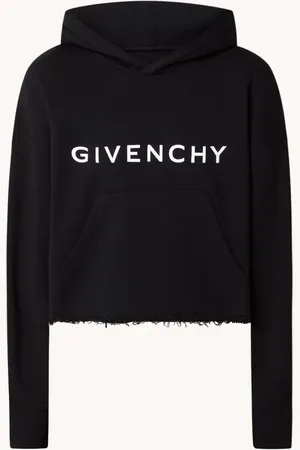 Givenchy Hoodie met logoprint en gerafelde zoom