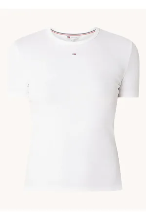 Tommy Hilfiger T-shirt met ribstructuur en logoborduring
