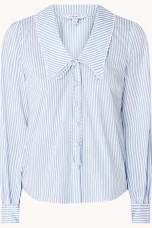 L.K. Bennett Beecham blouse met streepprint en pofmouw
