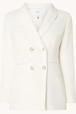 L.K. Bennett Mariner double-breasted blazer met tweed-look