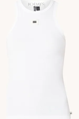 10 days Tanktop met ribstructuur en logoborduring