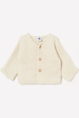 Petit Bateau Grofgebreid vest met ronde hals