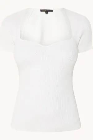 Maje Ribgebreide top met stretch