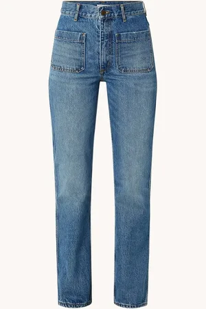 Sandro Moore high waist straight leg jeans met medium wassing