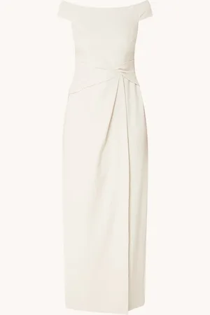 Ralph Lauren Off shoulder maxi jurk met plooidetail
