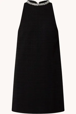 Sandro Mini jurk van bouclé met kralendecoratie
