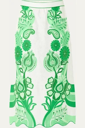 Farm Rio Midi rok van linnen met bloemenprint