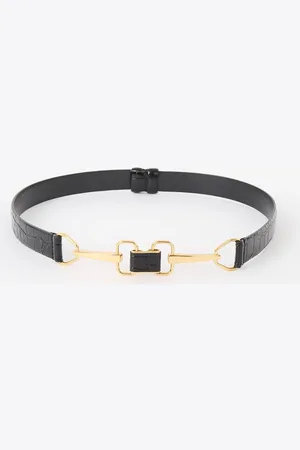 Maje Leather belt with horse bit buckle