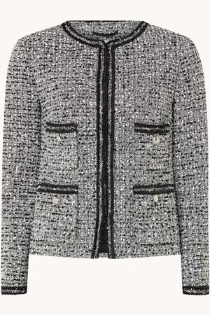 L.K. Bennett Charlie blazer met tweed-look en steekzakken