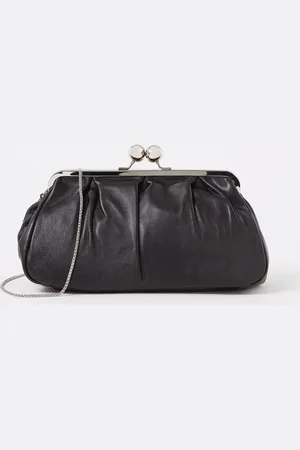 L.K. Bennett Lana clutch van schapenleer met afneembare schouderriem