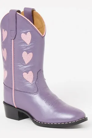 Bootstock Hearts cowboylaars van leer met borduring
