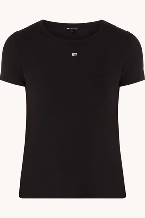 Tommy Hilfiger T-shirt met ribstructuur en logoborduring